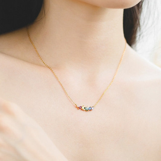 🌟 Collier en Argent 925 Luxe Japonais - Perles Arc-en-Ciel, Élégance et Brillance Inégalée