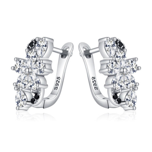 ✨ Élégantes Boucles d'Oreilles en Zircon - Design Floral Raffiné, Idéal pour Sublimer Votre Style Tendance 🌸