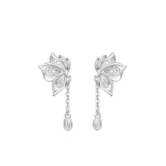 ✨ Boucles d'Oreilles Papillon en Argent S999 - Design Élégant, Parfaites pour Élever Votre Style au Quotidien