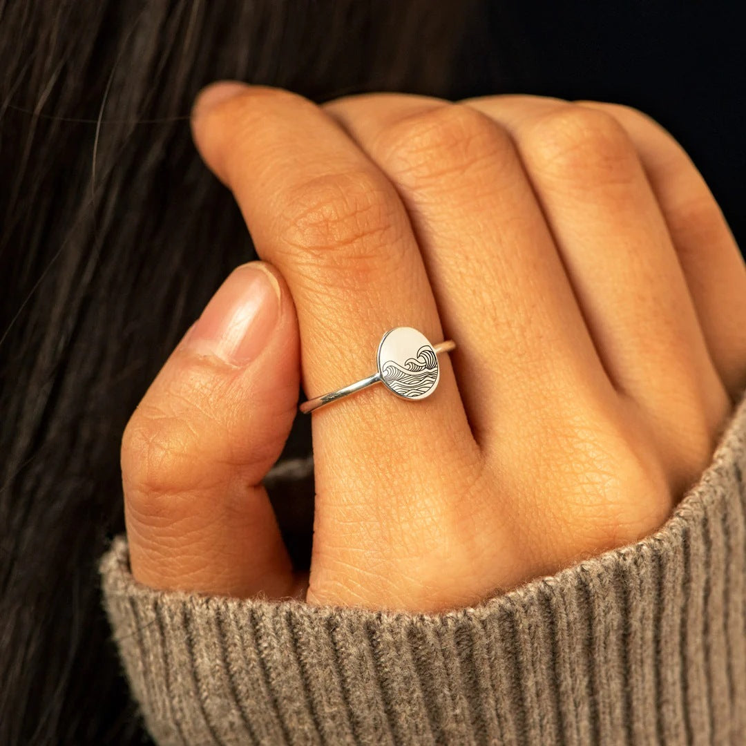 Image du produit Bague Vague de Mer S925 en Argent Pur – Élégance Minimaliste 🌊💍
