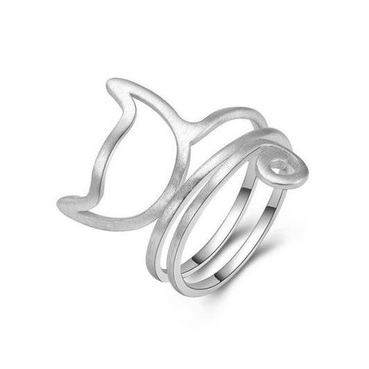 ✨ Élégante Bague Chat Féline en Argent Sterling S925 – Design Enveloppant, Finition Brosse, Cadeau Unique et Raffiné 💎