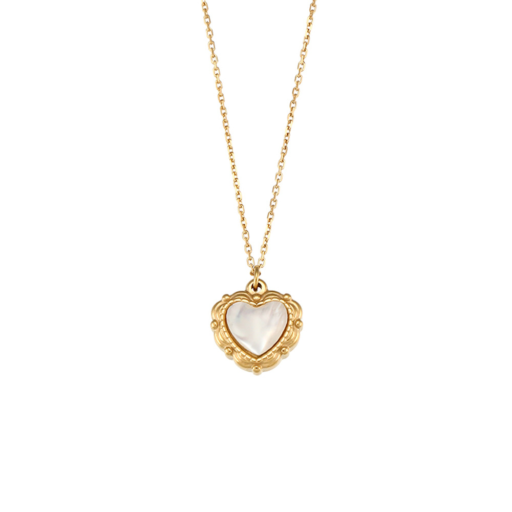 ✨ Pendentif Amour Élégant - Acier Inoxydable Plaqué Or 18k, Style Vintage Chic pour Sublimer Votre Look