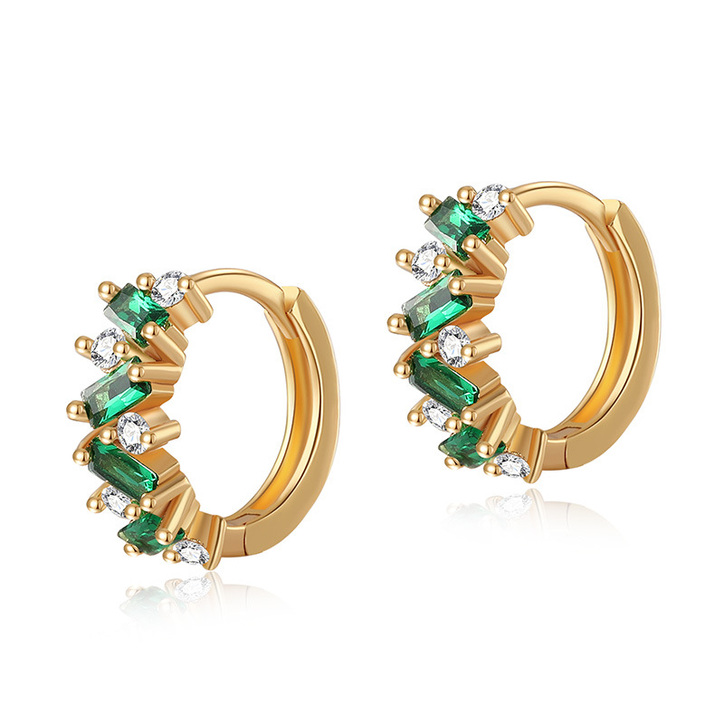 ✨ Élégants Clips d'Oreilles Émeraude - Zircon Brillant, Confort Sans Piercing, Accessoire Parfait pour un Style Chic
