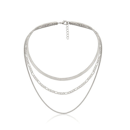 ✨ **Élégant Collier Punk Géométrique - Design Serpent Unique, Multi-Couches pour un Look Audacieux et Original
