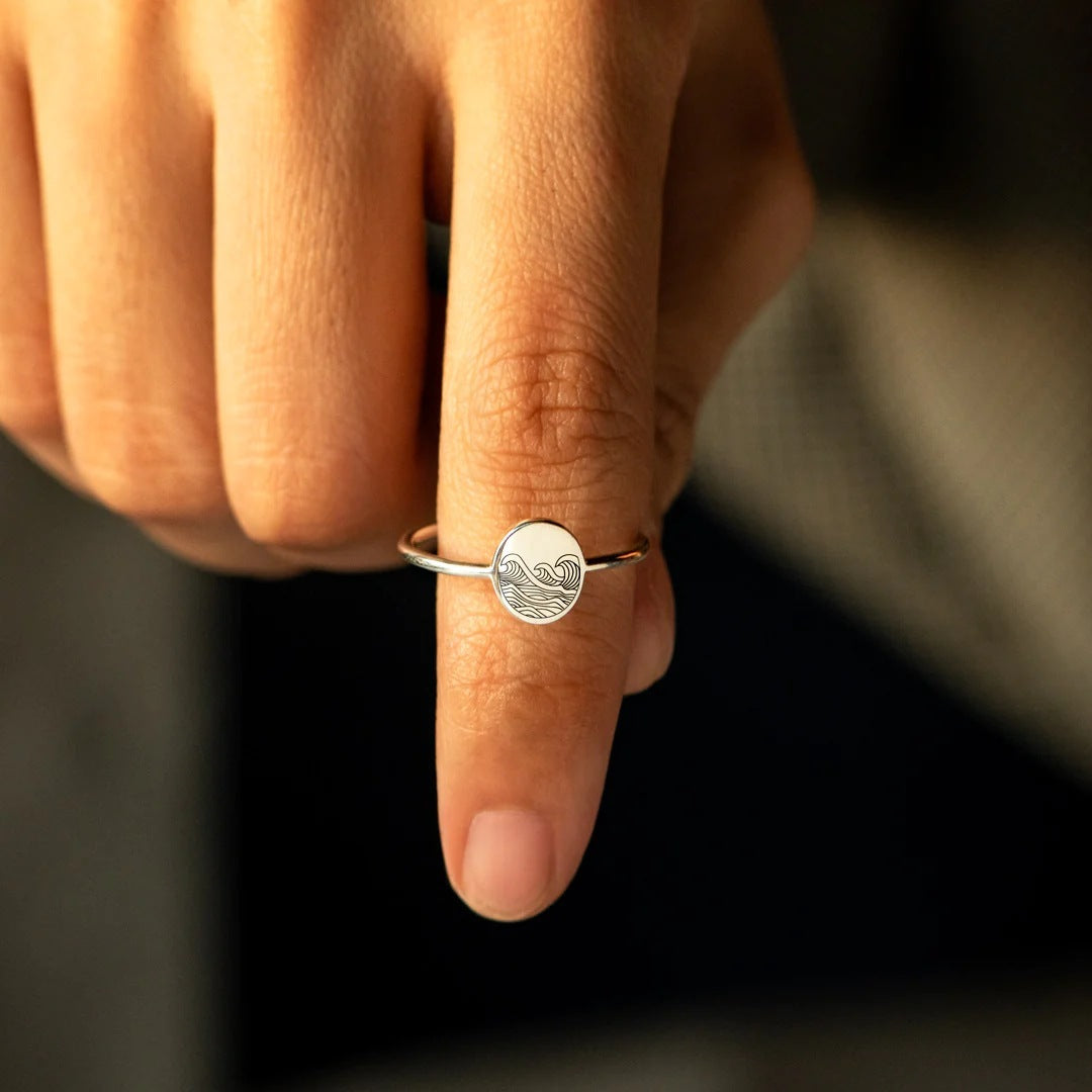 Image du produit Bague Vague de Mer S925 en Argent Pur – Élégance Minimaliste 🌊💍