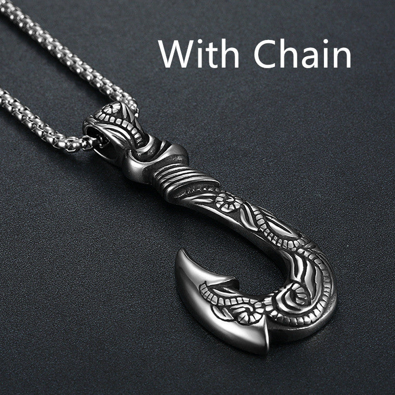 🌟 Pendentif Fish Hook Vintage - Design Élégant en Acier Inoxydable, Résistant et Unique pour un Style Authentique