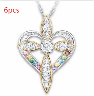 💖 Pendentif Croix Cœur Élégant - Design Raffiné, Symbole d'Amour Durable, Cadeau Idéal pour Toutes Occasions