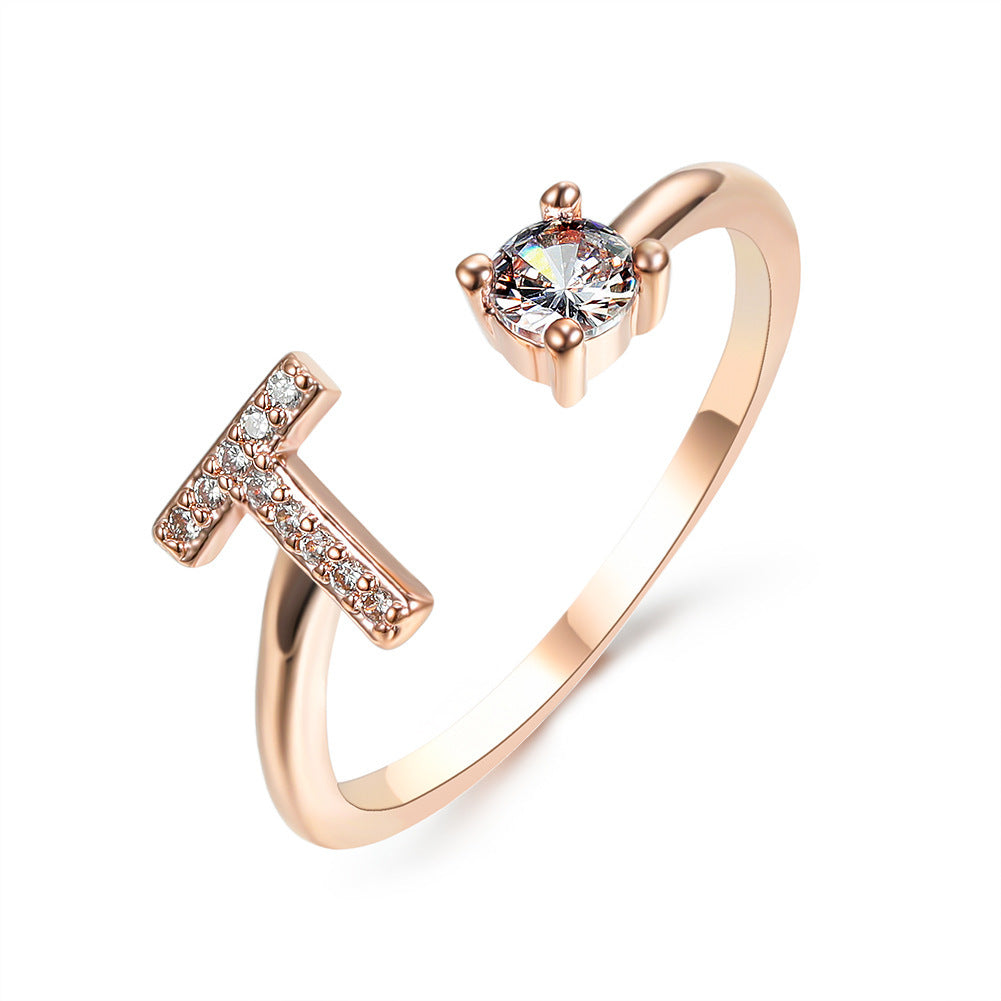Image du produit Bague Initiale Ajustable – Élégance Personnalisée en Argent/Doré | Bijou Raffiné pour Femme