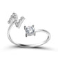 Image du produit Bague Initiale Ajustable – Élégance Personnalisée en Argent/Doré | Bijou Raffiné pour Femme