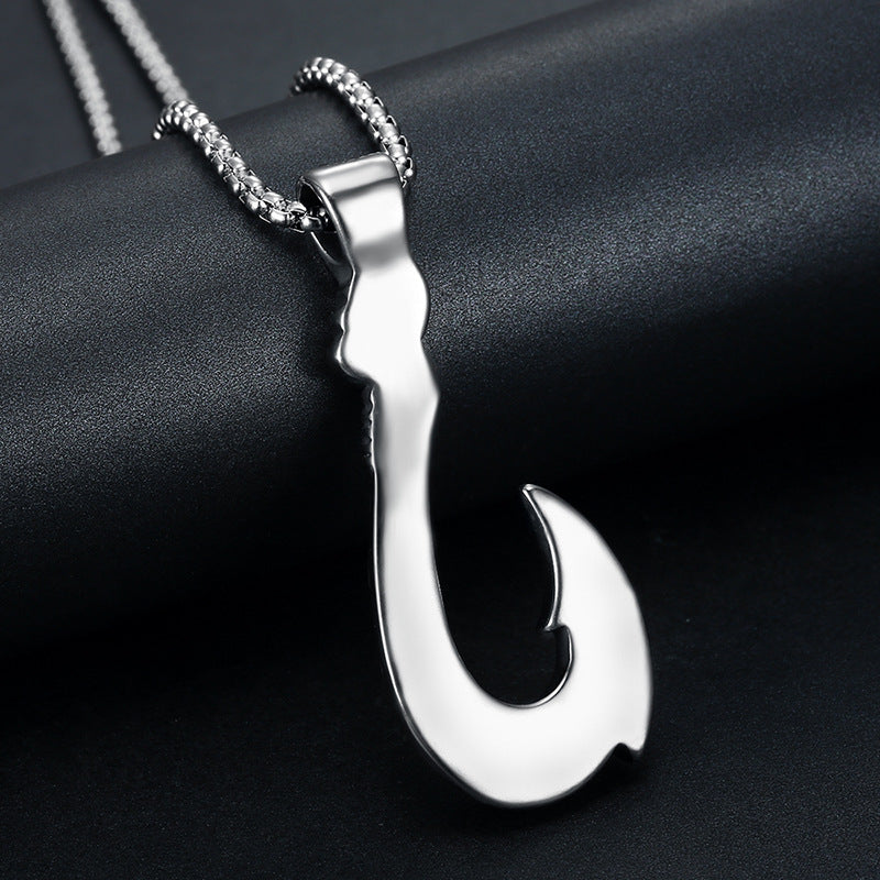 🌟 Pendentif Fish Hook Vintage - Design Élégant en Acier Inoxydable, Résistant et Unique pour un Style Authentique