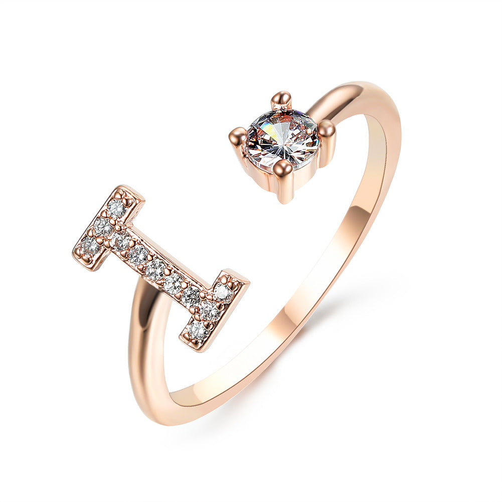 Image du produit Bague Initiale Ajustable – Élégance Personnalisée en Argent/Doré | Bijou Raffiné pour Femme