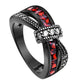 Image du produit Bague Croix en Zircon Rouge Grenat – Élégance et Raffinement ✨💍