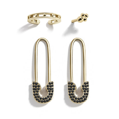 Image du produit Alloy pin rhinestone stud earrings