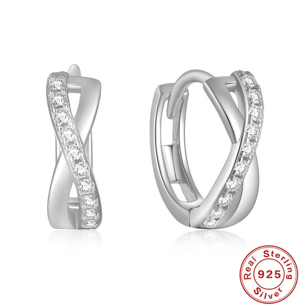 ✨ Élégantes Boucles d'Oreilles Pendantes en Argent S925 – Design Croix avec Strass Éclatants, Idéal pour Sublimer Votre Style