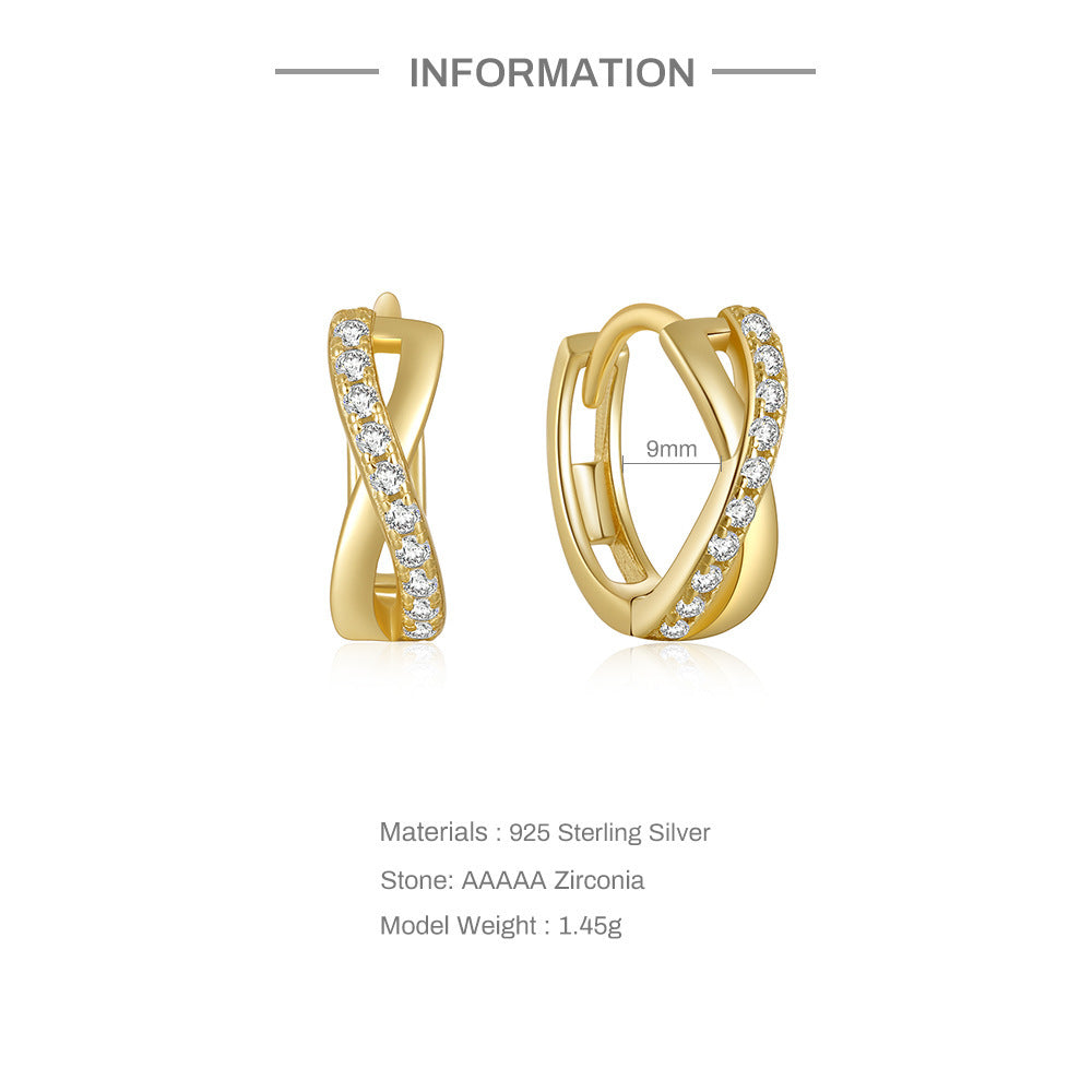 ✨ Élégantes Boucles d'Oreilles Pendantes en Argent S925 – Design Croix avec Strass Éclatants, Idéal pour Sublimer Votre Style