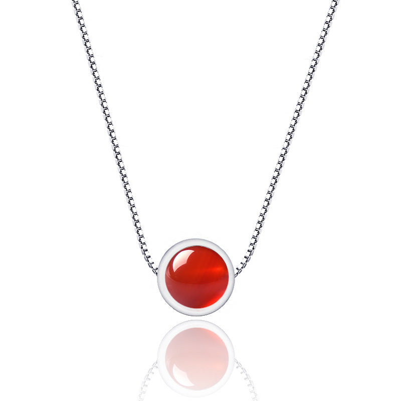 Élégant Collier Quartz Fraise Argent 925 - Bijou Intemporel, Raffiné et Premium pour Sublimer Votre Style