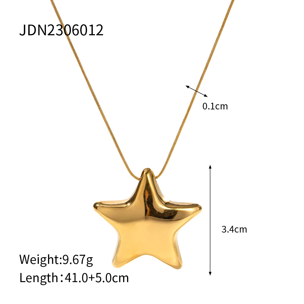 ✨ Élégant Collier Étoile Plaqué Or 18K - Acier Inoxydable Durable, Cadeau Chic et Intemporel Pour Toutes Occasions