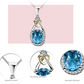 💎 Elegant Women's Necklace in 925 Silver - Refined Oval Blue Stone, Ideal for Weddings and Chic Outfits
