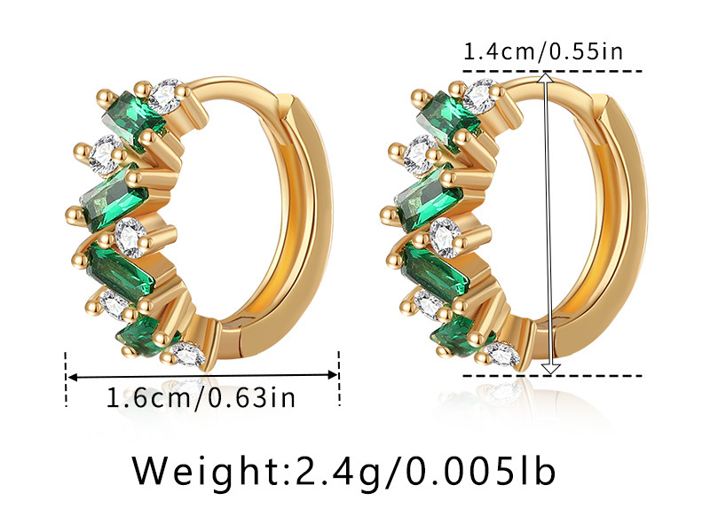 ✨ Élégants Clips d'Oreilles Émeraude - Zircon Brillant, Confort Sans Piercing, Accessoire Parfait pour un Style Chic