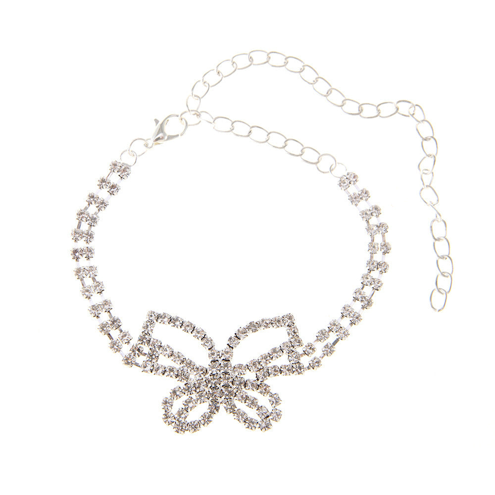 ✨ Bracelet de Cheville Papillon en Strass - Élégant et Brillant, Confort Optimal pour Sublimer vos Pieds 🦋