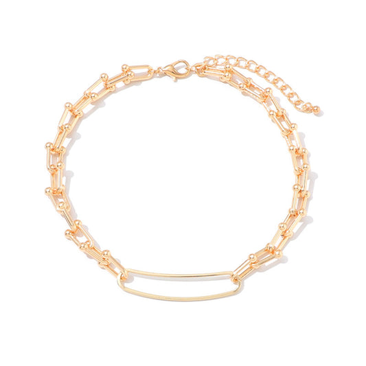 🌟 Collier Double Chaîne Métallique Élégant - Style Rétro Chic, Qualité Premium, Idéal pour Sublimer Votre Look