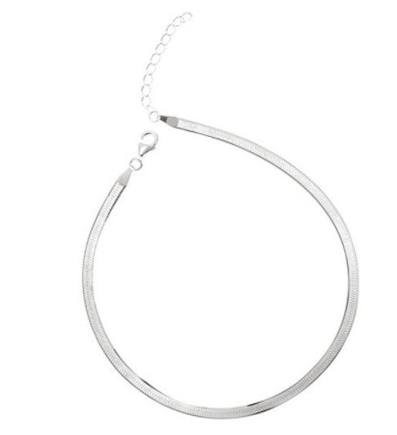 🌟Bracelet de Cheville Élégant en Argent S925 – Chaîne Serpent Minimaliste et Raffinée"