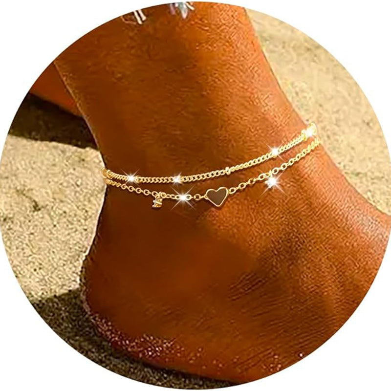 ✨ Bracelet de Cheville Élégant en Zircon - Résistant à l'Eau, Style Intemporel pour un Look Chic et Durable 🌟