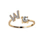Image du produit Bague Initiale Ajustable – Élégance Personnalisée en Argent/Doré | Bijou Raffiné pour Femme
