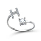 Image du produit Bague Initiale Ajustable – Élégance Personnalisée en Argent/Doré | Bijou Raffiné pour Femme