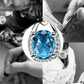 💎 Elegant Women's Necklace in 925 Silver - Refined Oval Blue Stone, Ideal for Weddings and Chic Outfits