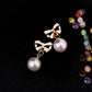 🌟 Boucles d'Oreilles Élégantes en Perles et Zircon - Hypoallergéniques, Style Cœur & Nœud, Idéales pour Offrir 🎁
