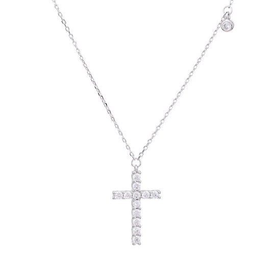 ✨ Collier Croix en Argent S925 - Élégance Simple, Style Tendance, Parfait pour Sublimer Votre Décolleté !
