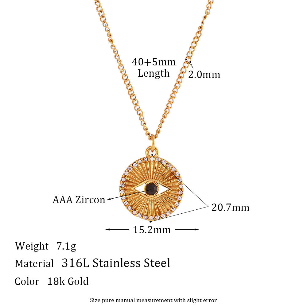 ✨ Élégant Collier Minimaliste en Acier Inoxydable - Design 'Black Eyes', Résistant et Style Contemporain