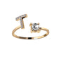 Image du produit Bague Initiale Ajustable – Élégance Personnalisée en Argent/Doré | Bijou Raffiné pour Femme