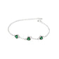 ✨ Bracelet Chic en Argent S925 - Style Rétro Français, Trois Émeraudes, Élégance Intemporelle et Unique