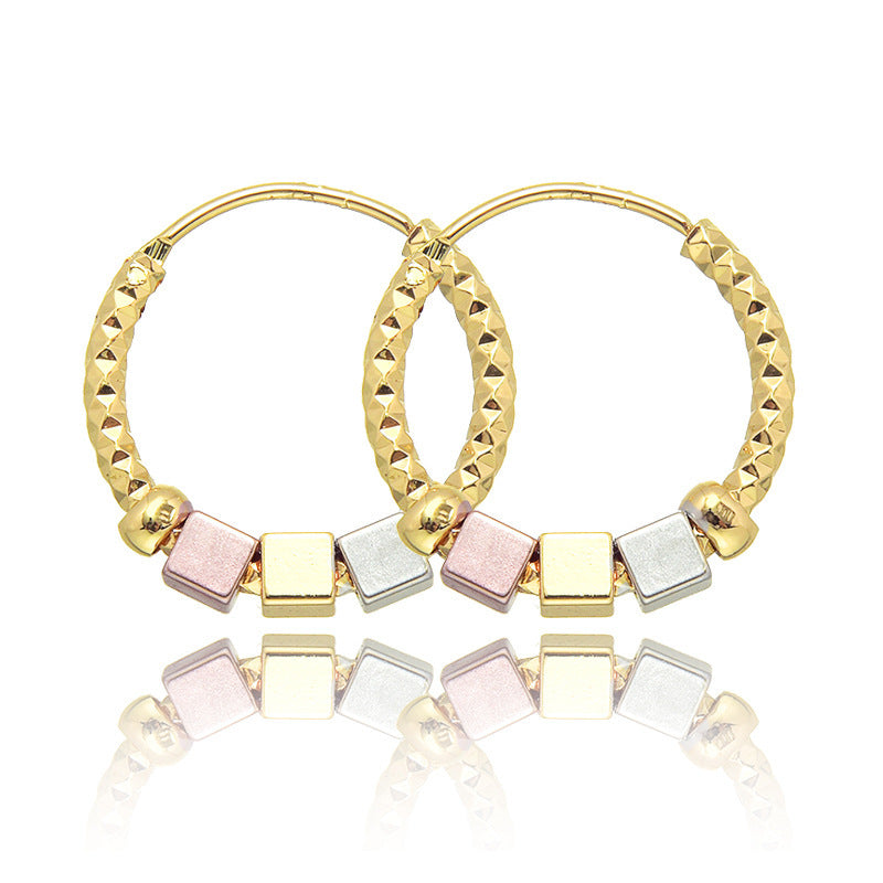 ✨ Boucles d'Oreilles Rosette Creuse & Hoops Dorés - Élégance Chic, Design Raffiné, Confort Optimal !
