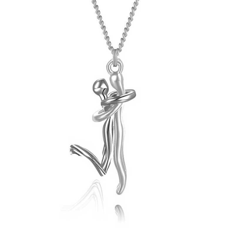 Pendentif Couple Humanoïde - Design Unique, Symbole d'Amour Éternel, Cadeau Parfait pour les Amoureux !