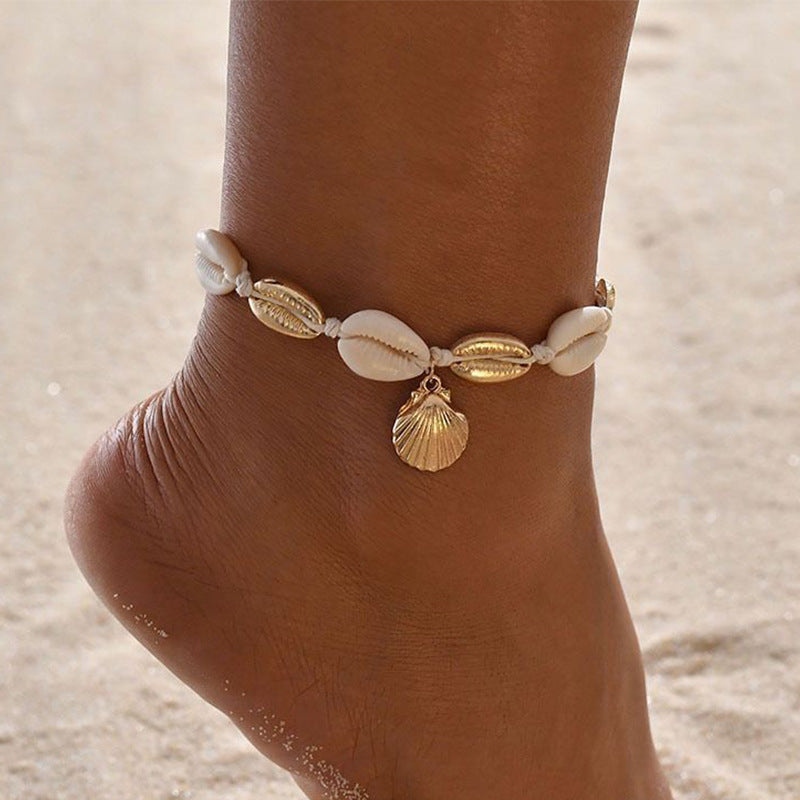 🌟 Bracelet de Cheville Bohème en Coquillage - Qualité Premium, Parfait pour vos Évasions à la Plage! 🌊