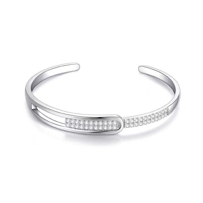 ✨ Bracelet Raffiné en Argent S925 - Incrusté de Diamants, Style Coréen Tendance et Élégance Intemporelle