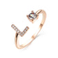 Image du produit Bague Initiale Ajustable – Élégance Personnalisée en Argent/Doré | Bijou Raffiné pour Femme