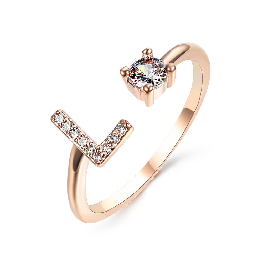 Image du produit Bague Initiale Ajustable – Élégance Personnalisée en Argent/Doré | Bijou Raffiné pour Femme