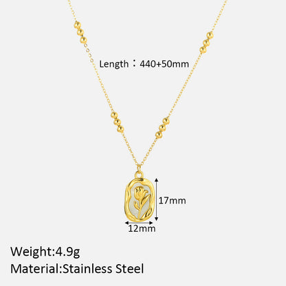 🌹 Raffiné Collier Pendentif Rose Blanche en Nacre - Élégance Intemporelle pour Sublimer Votre Style au Quotidien