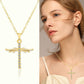 Image du produit Angel Wings Cross Pendant Necklace For Woman With O Type Stainless Steel Chain Necklace Jewelry Gift