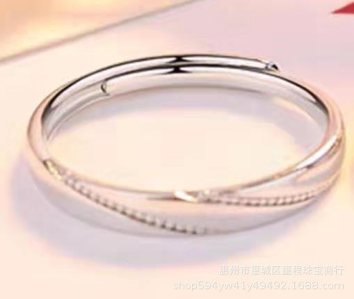 Image du produit Bague de Couple en Argent Sterling – Élégance Géométrique pour Mariage et Engagement 💍✨
