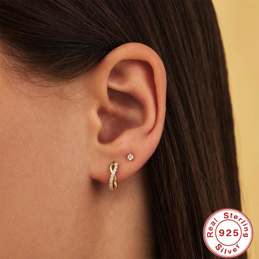 ✨ Élégantes Boucles d'Oreilles Pendantes en Argent S925 – Design Croix avec Strass Éclatants, Idéal pour Sublimer Votre Style