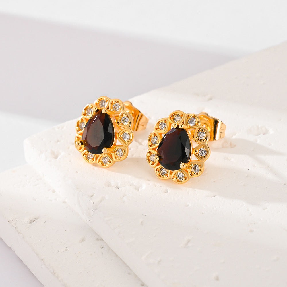 Boucles d'Oreilles en Zircon Multicolores – Éclat Vibrant, Style Intemporel !