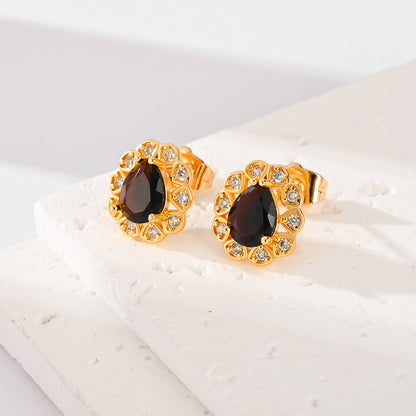 Boucles d'Oreilles en Zircon Multicolores – Éclat Vibrant, Style Intemporel !