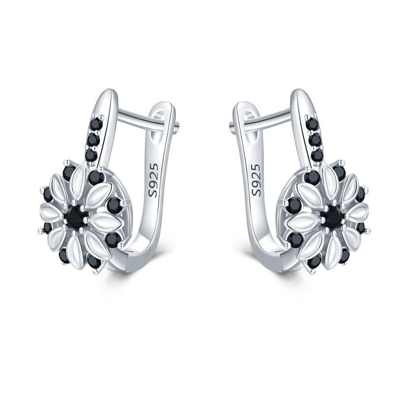 🌟 Éclat Fleur Cuivre: Boucles d'Oreilles Femme avec Zircon 🌸✨