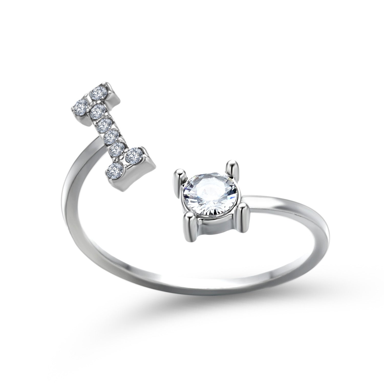 Image du produit Bague Initiale Ajustable – Élégance Personnalisée en Argent/Doré | Bijou Raffiné pour Femme