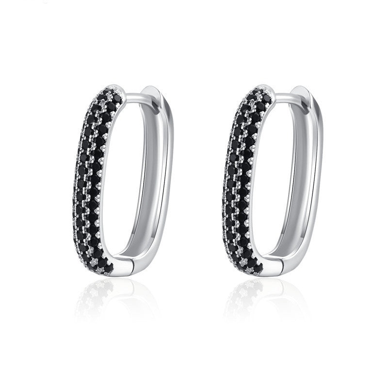 ✨ Boucles d'Oreilles en Zircon Noir - Artisanat Français, Design Élégant, Élégance Inégalée pour Sublimer Votre Look 🌟